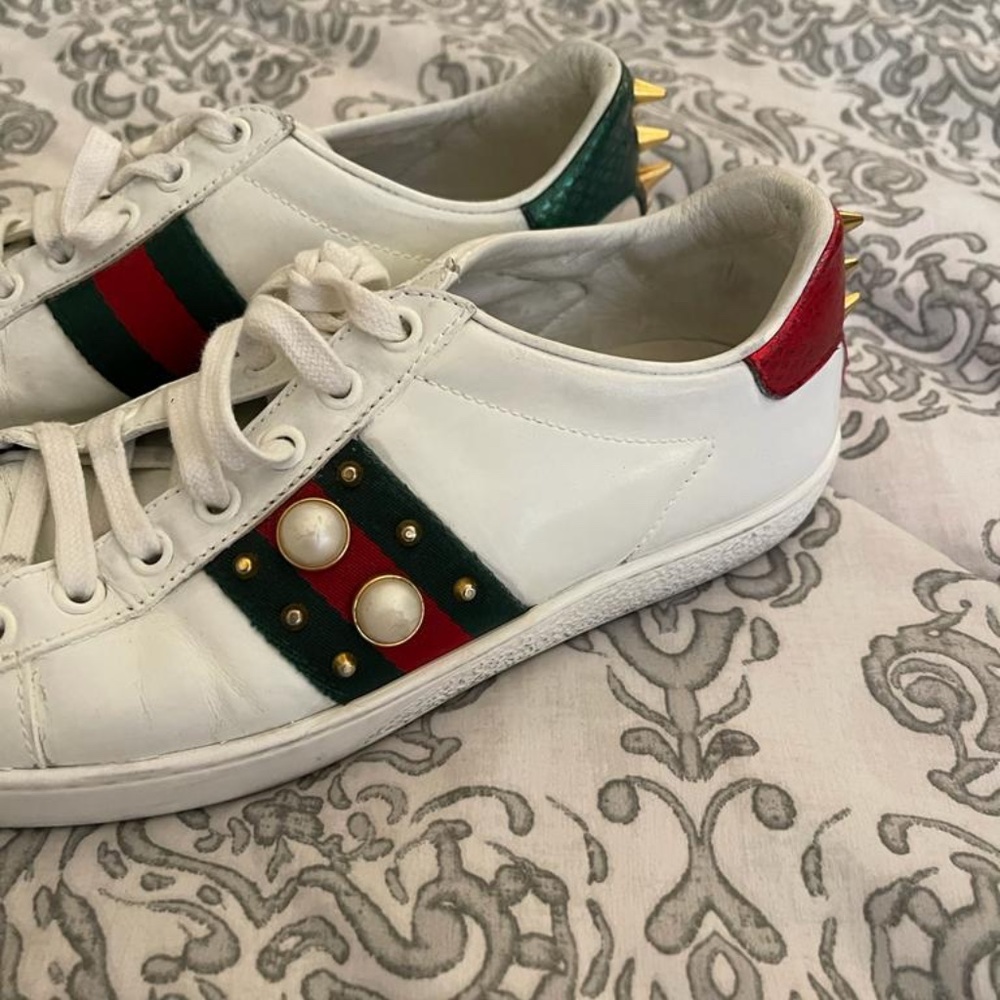 Gucci Pearl and Spike Ace Sneaker